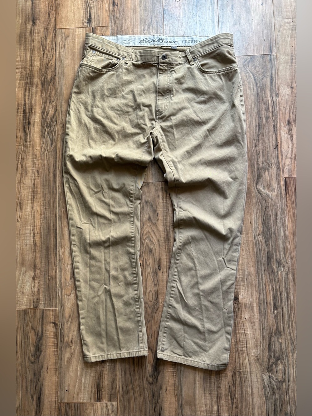 Eddie Bauer Men's 100% Cotton Legendary Wash Tan Chino Straight Pants Tall 42X34